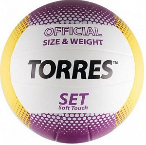 Волейбольный мяч Torres Set белый-фиолетовый-желтый