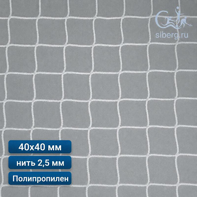 Спортивная сетка (полипропилен) ячейка 40х40 мм нить 2,5 мм